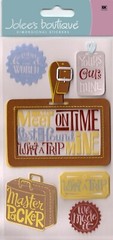 RARE Vintage Jolee’s 3-D stickers LUGGAGE TAGS Theme 68898 Fast FREE Ship! WOW!