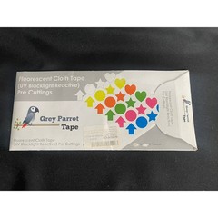 Grey Parrot Tape UV Blacklight Reactive Fluorescent Cloth Tape 144 Stickers Neon