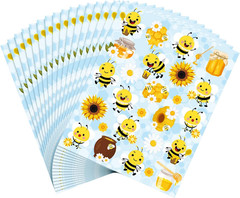 500 Pieces Bee Theme Stickers for Kids Honey Stickers Cute Waterproof Summer Bee