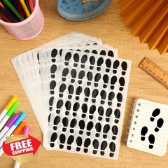 JULMELON 16 Sheets Black Mini Feet Floor Stickers Removable