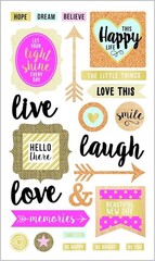 Momenta Inspirational Mixed Media Dimensional Stickers 24 Pc. Hope Dream Love…