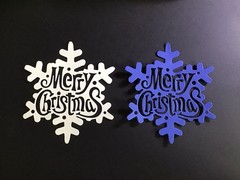 Merry Christmas Snowflake Die Cut Embellishments 5Pcs Scrapbooks Cards Crafts