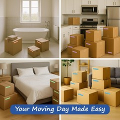 Home Moving Labels – 600 Color-Coded Stickers (50 Each for 12 Rooms) – Organize