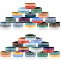 100 Pcs Motivational Bracelets Bulk Gifts Inspirational Silicone Bracelets Co…
