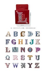 English Letter Stickers Pack, 45 pcs Sticker Set,Journal Stickers, Planner