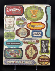Chipboard Stickers 24 Sheets Alphabet, Border, Tags, Shape 6 Pcs Missing of 100s