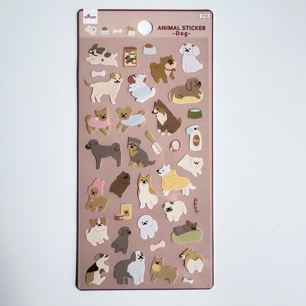 Daiso Japan Animal Stickers Dog Cat Cute Kawaii Pulp Planner Scrapbook Journal