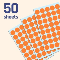 Bright Orange 2000 Pack 3/4″ Round Dot Stickers – Versatile Self-Adhesive Labels