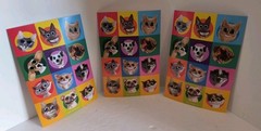 Twisted Whiskers 36 Stickers – 3 Sheets BIG EYES & SMILING Cat & Dogs NEW! Free