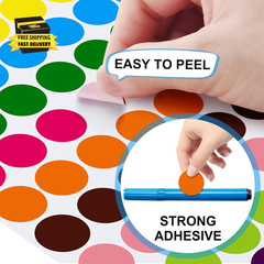 1050 Pcs Dot Stickers 3/4 Inch Colored Dot Stickers 30 Color Circle Coding Label