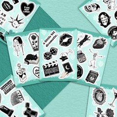 100 Black Vinyl Stickers – Perfect for Journals, Laptops & Water Bottles