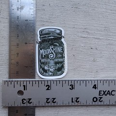 Moonshine Drink Distilled Alcohol Mason Jar Glass Black Sticker 1 Pc