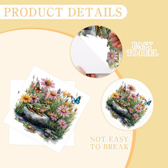 36 Pcs Spring Floral Rub on Transfers for Crafts, Floral Garden Watercolor Rub-O