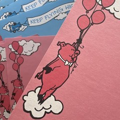 Vintage 90s Highlights 1993 Note Stationary Paper Sheets Balloon Pig & Plane