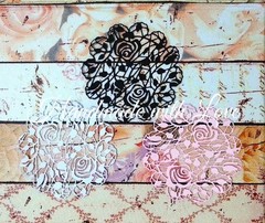 Roses Doily, 1 pack of 5pcs. Material double sided cardstock.