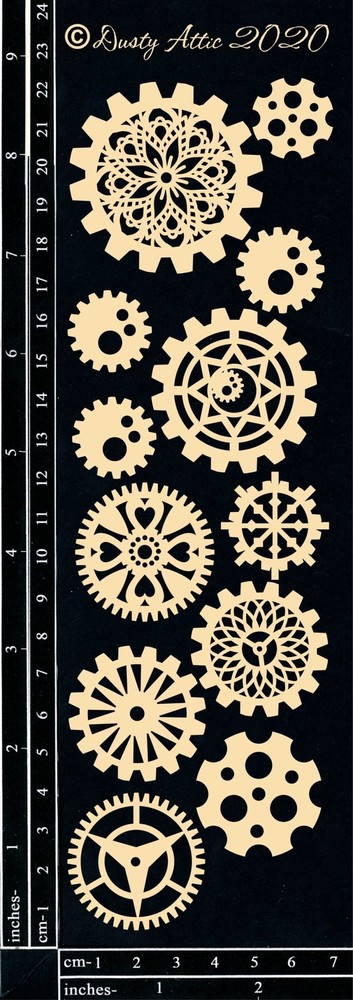 Dusty Attic Chipboard 3×8 – Industrial Gears, DA2859