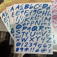 Lot Of 9 Alphabet Stickers Assorted Styles 1 Stencil