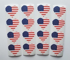 16 Patriotic Stickers/Heart Flag Stickers/USA Flag Stickers/4th Of July Stickers