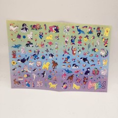 Vintage Lisa Frank Sticker Sheet Small Stickers Horses Dogs Unicorns 1990s