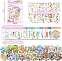 20 Sets of DIY 3D House Scene Cute Cartoon Stickers Kit for Kids & Adults