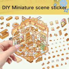 DIY 3D Sticker House – 6 Sets Kawaii Cozy Room Stickers for Adults & Kids