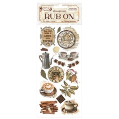Stamperia Coffee & Chocolate Rub-Ons – All You Need Is Love And Coffee, DFLRB195