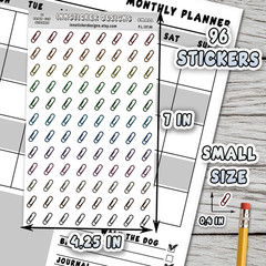 Paper Clip Stickers, Mini Icon Reminder Planner stickers, Journals, Scrapbooks
