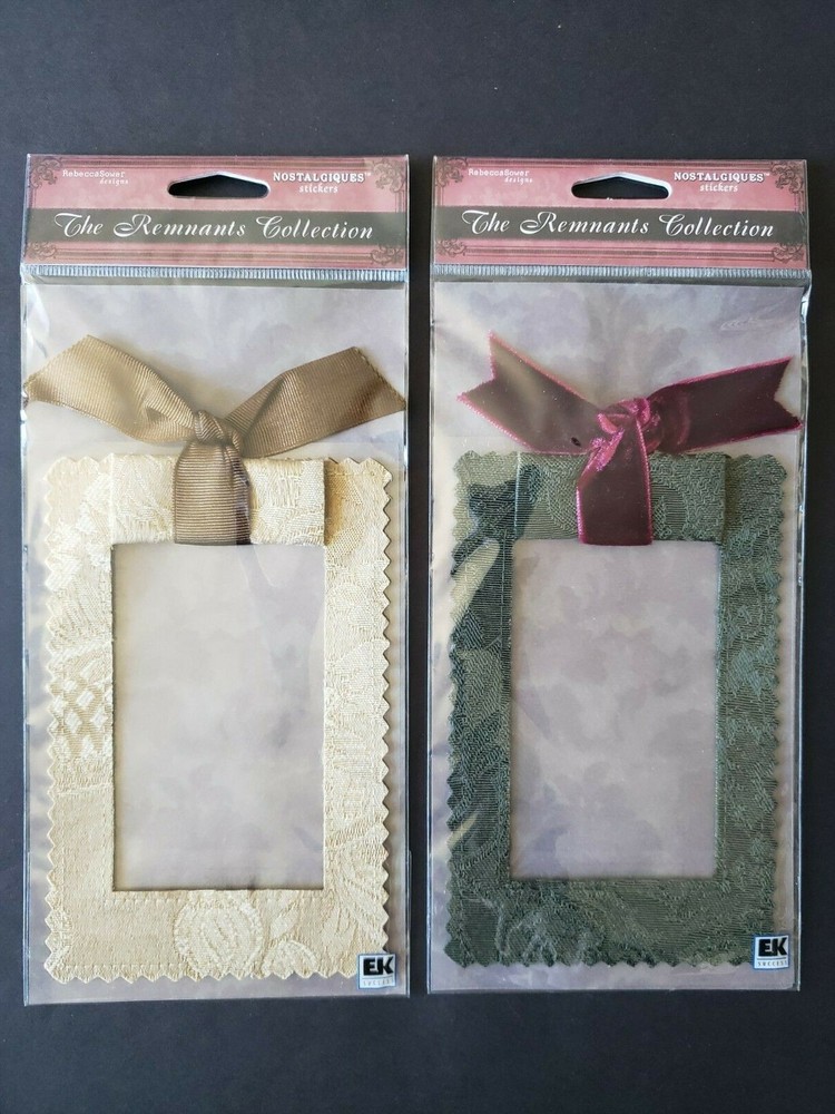 NIP Rebecca Sower Nostalgiques Roman Shade Fabric Frame Stickers Remnants Collec