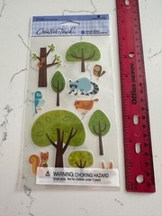 American Greetings Creative Touch Forest Trees Raccoon Owl Squirrel Scrapbooking