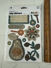 Basic Grey Thick Sticky Chipboard Stickers 4 PG Autumn Thankful So Blessed Happy