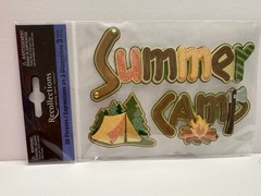 Recollections SUMMER CAMP scrapbooking Sticker Title Word FIRE TENT