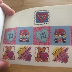 Vtg Color Clings Paper Magic Valentines Stickers Book Love Hearts Animals