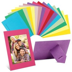 150 Pcs Paper Picture Frames 4×6 Bulk Colorful Cardboard Easel Stand DIY Craft