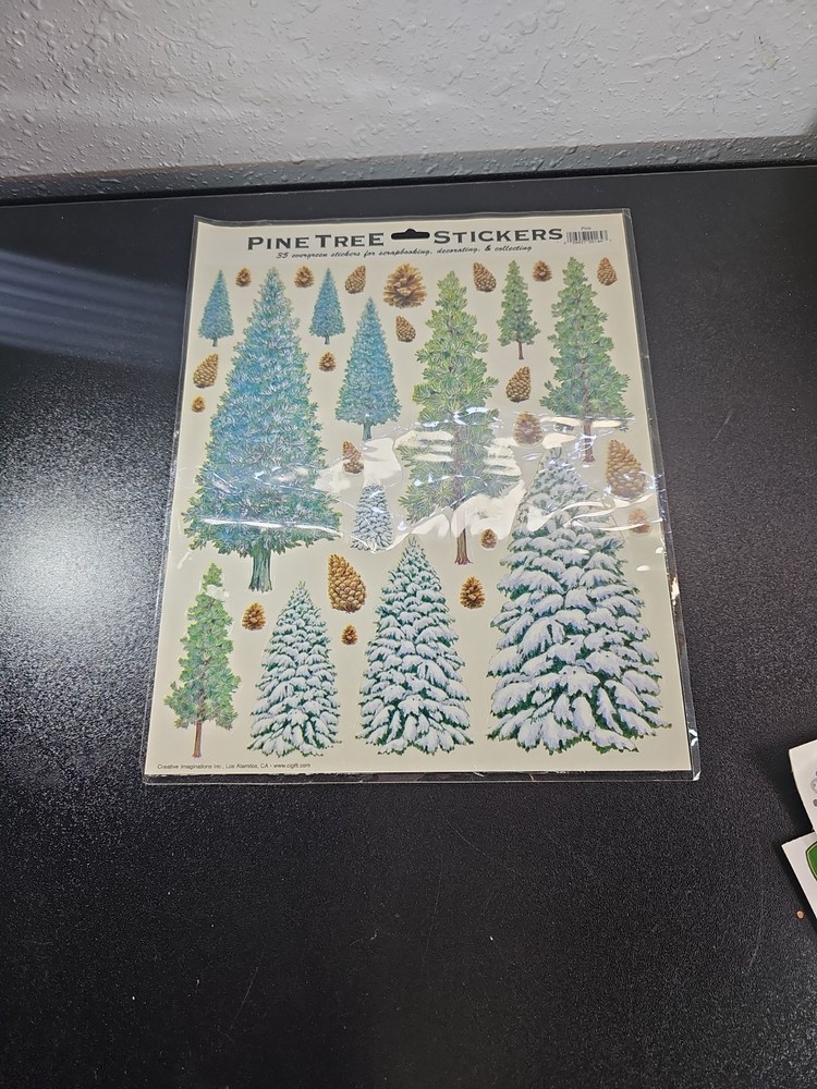 Winter Stickers Pine Trees Creative Imaginations 8×10 Sheet Vintage Retired