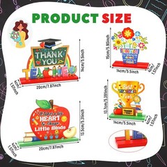 4PCS Teacher Appreciation Wooden Sign Table Decoration School Classroom Desk