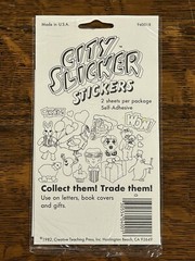 Vintage 1982 CITY SLICKERS Foil Stickers Dress a Cat 2 Sheets CTP Open Package