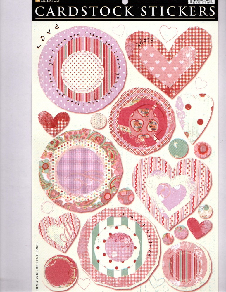 Daisy D’s MAYBE BABY CIRCLES & HEARTS CARDSTOCK STICKER SHEET scrapbookS crafts