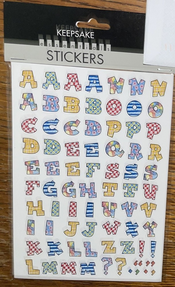 KeepSake Essentials Print Alpha Small Alphabet Design Letters Scrapbook Stickers