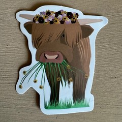 HIGHLAND COWS, 50 stickers, animals, cute, mini cow, decal