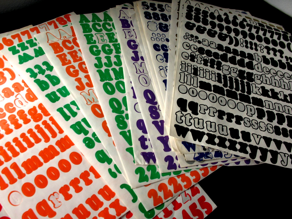 Unknown Brand ABC/123 Sticker Lot LETTERS NUMBERS