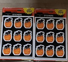 2 NEW Packs Vintage HALLMARK Stickers 8 Sheets Black Cats Jack o Lantern holiday