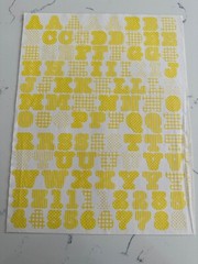 Making Memories Large Yellow Pattern Upper/Lower Case ABC/123 Scrapbooking