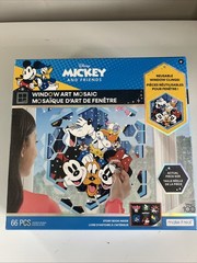 Disney Window Art Mosaic Mickey & Friends 66 pcs Reusable New In Box