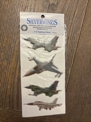 Vintage SilverWings Fighter Plane Stickers National Air And Space Museum F-16A
