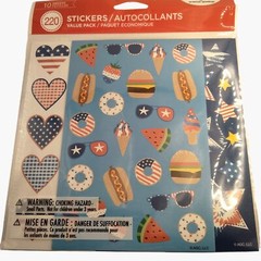 220 Patriotic Summer Stickers American Greetings July 4th Party Favor Craft