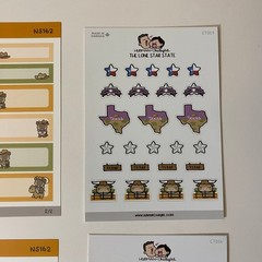 Hubman & Chubgirl Armadillo Cowboys Mini Planner Kit Washi & Stickers Set
