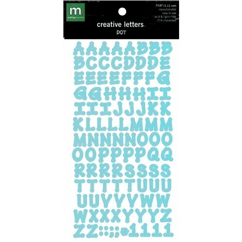 MAKING MEMORIES CREATIVE LETTERS Alphabet STICKERS DOT PASTEL BLUE 7/16 BABY BOY