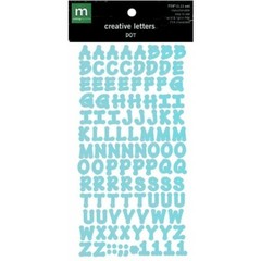 MAKING MEMORIES CREATIVE LETTERS Alphabet STICKERS DOT PASTEL BLUE 7/16 BABY BOY