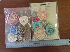 New Lot 4 pkg Prima 1 Petaloo Large White Feather Paper Flowers #35