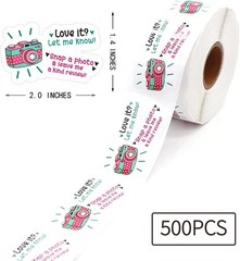 Pink Camera Stickers, 3×5 inch, 500 pcs for Retail & Gifts